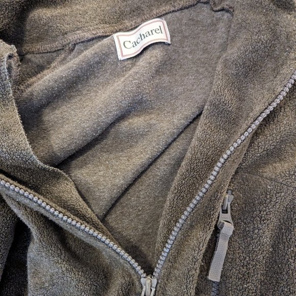 CACHAREL - Half zip waist adjustable green sweater - Sz M - Picture 7 of 8